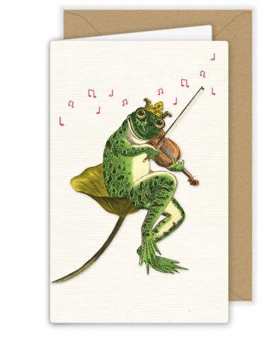 Frog with Violin Greeting Card