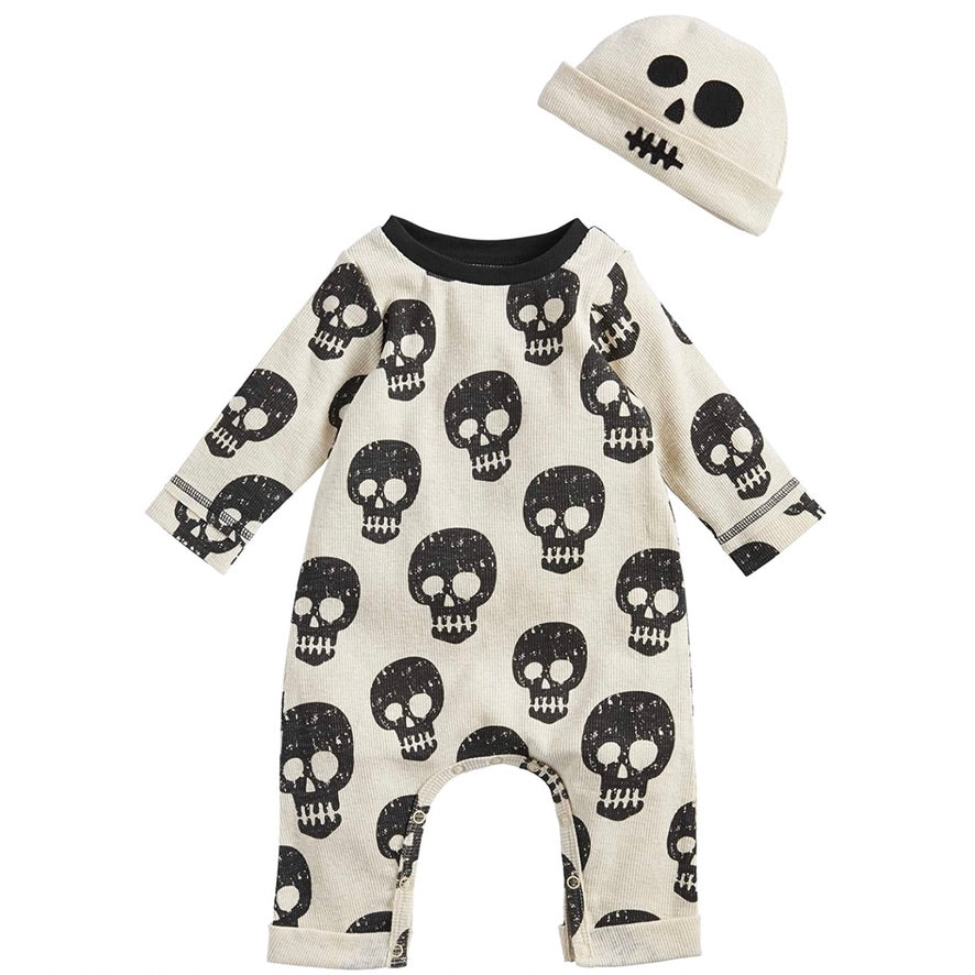 Mud Pie Skull One Piece and Hat Set