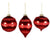 Shiny Red with Glitter bands Glass Ball Christmas Ornament  | Putti Christmas 