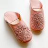 Moroccan Leather Babouche Slipper with Beads - Bridal Rose