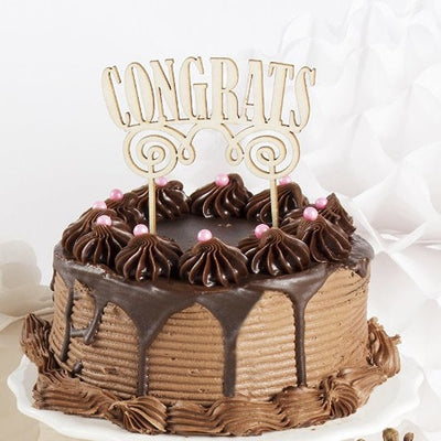 Birchwood "Congrats" Cake Topper, PP-Party Partners - Estelle Gifts, Putti Fine Furnishings