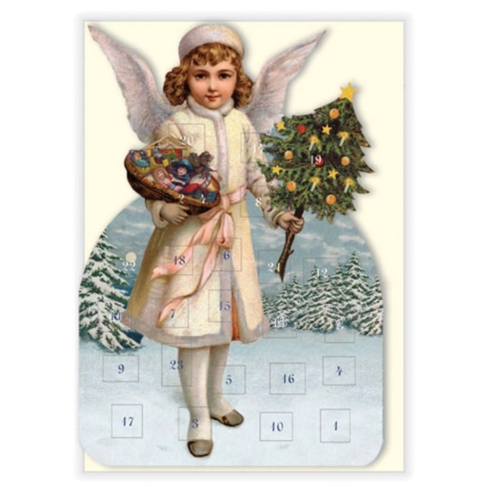 Die Cut White Angel Advent Calendar Card