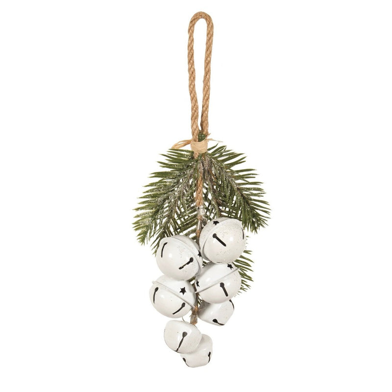 White Door Bells with Spruce | Putti Christmas Decorations 