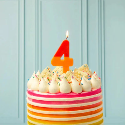 Multicolor Number Candle - Four  | Putti Celebrations Canada