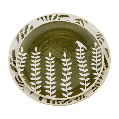 Mud Pie Green Leaf Nested Platters  | Putti Fine Furnishings