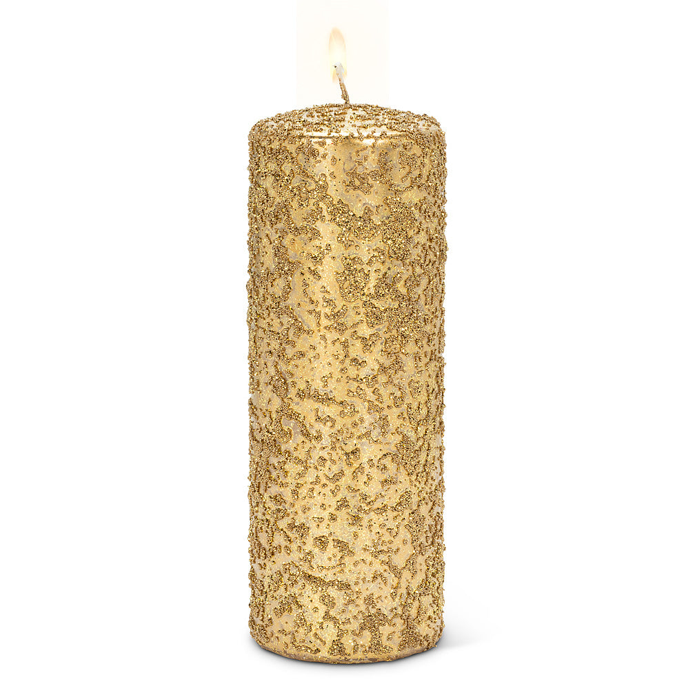 Gold Icy Candle - Large | Putti Christmas Celebrations 