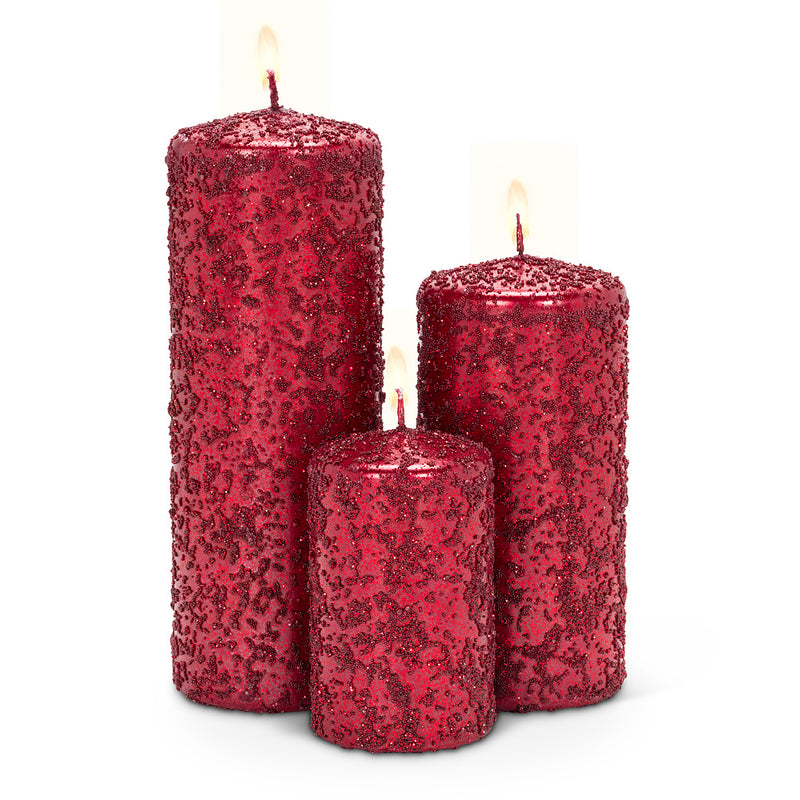 Red Icy Candle - Large | Putti Christmas Celebrations 