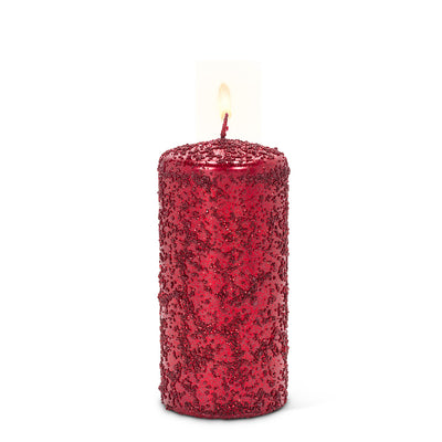 Red Icy Candle - Medium | Putti Christmas Celebrations