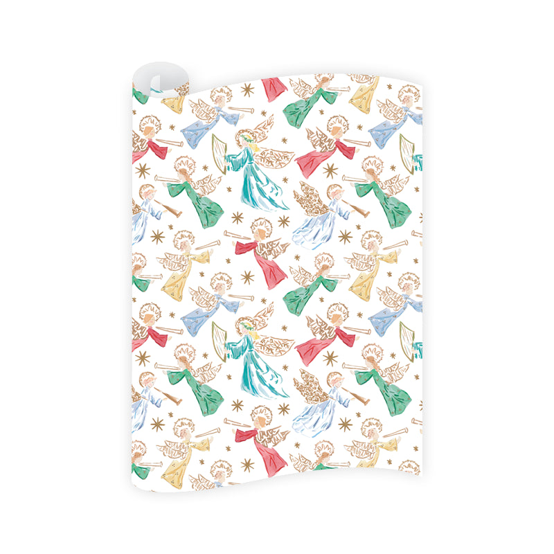Dogwood Hill Nativity Angels Wrapping Paper Roll | Putti Christmas 