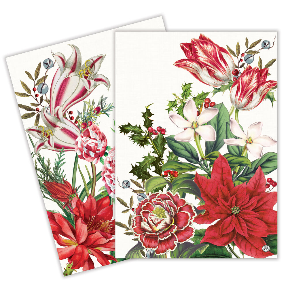 Michel Design Works Christmas Bouquet Kitchen Towel Set of 2  | Putti Christmas 