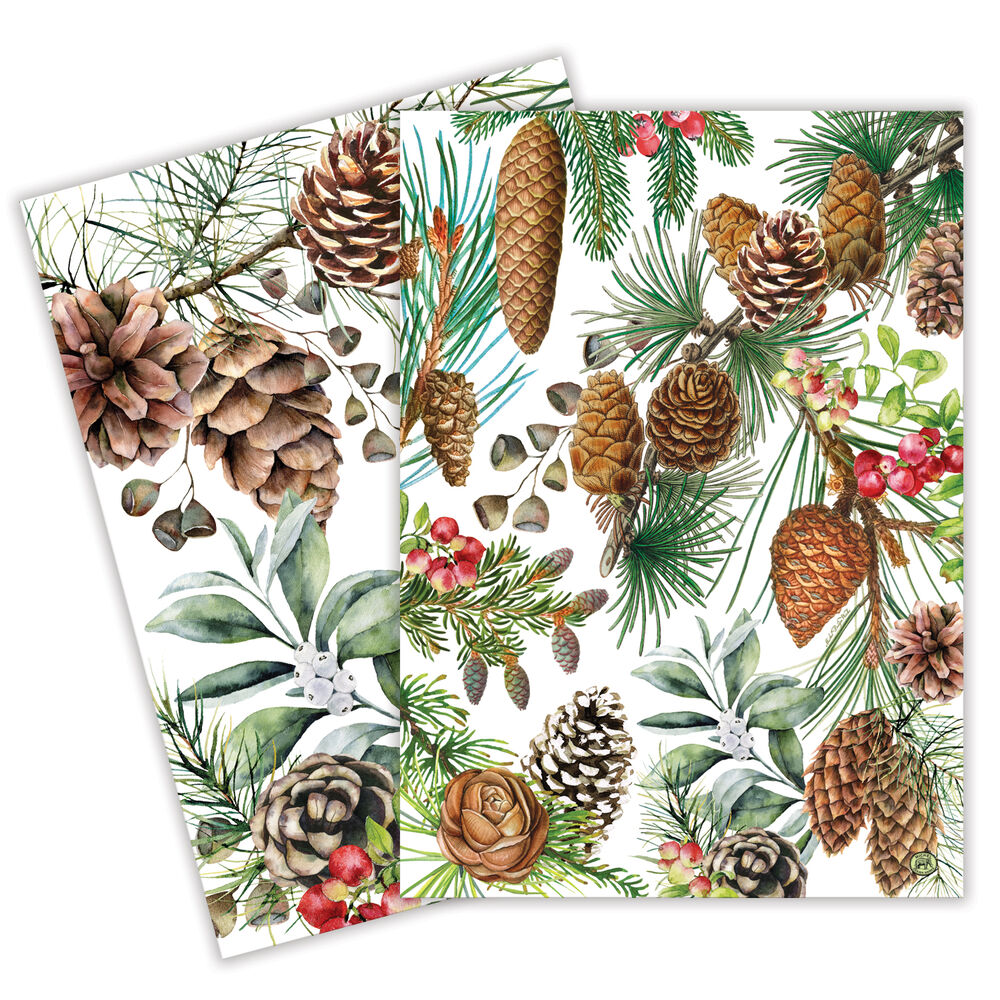 Michel Design White Spruce Kitchen Towel Set of 2 | Putti Christmas 