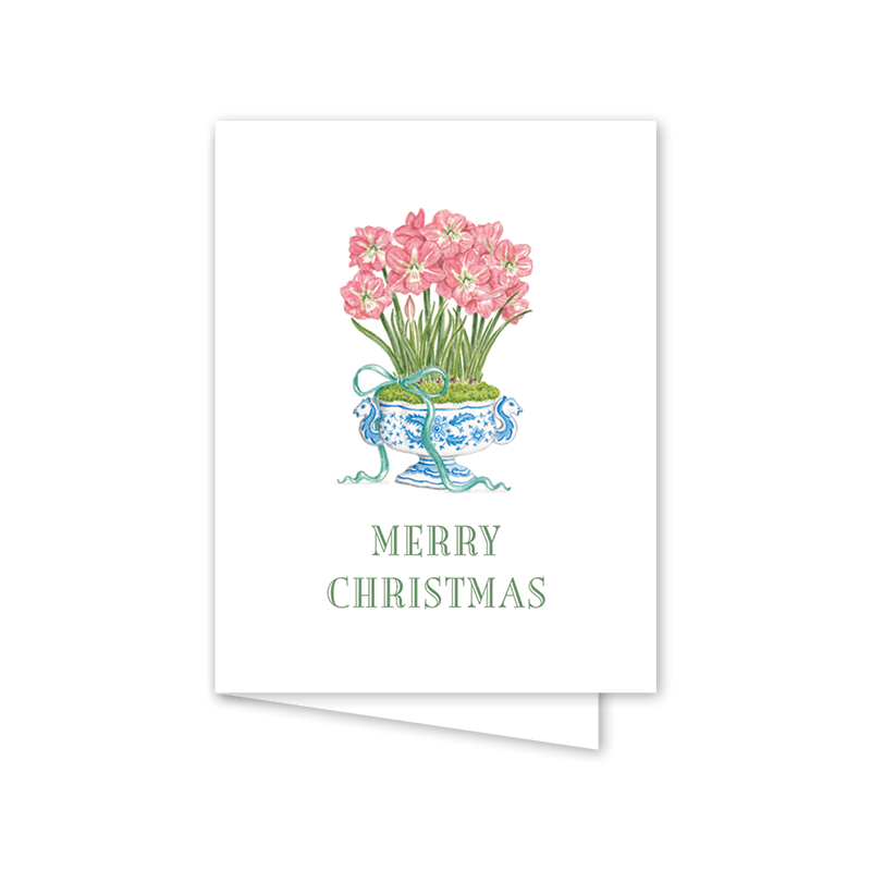 Amaryllis "Merry Christmas" Greeting Card