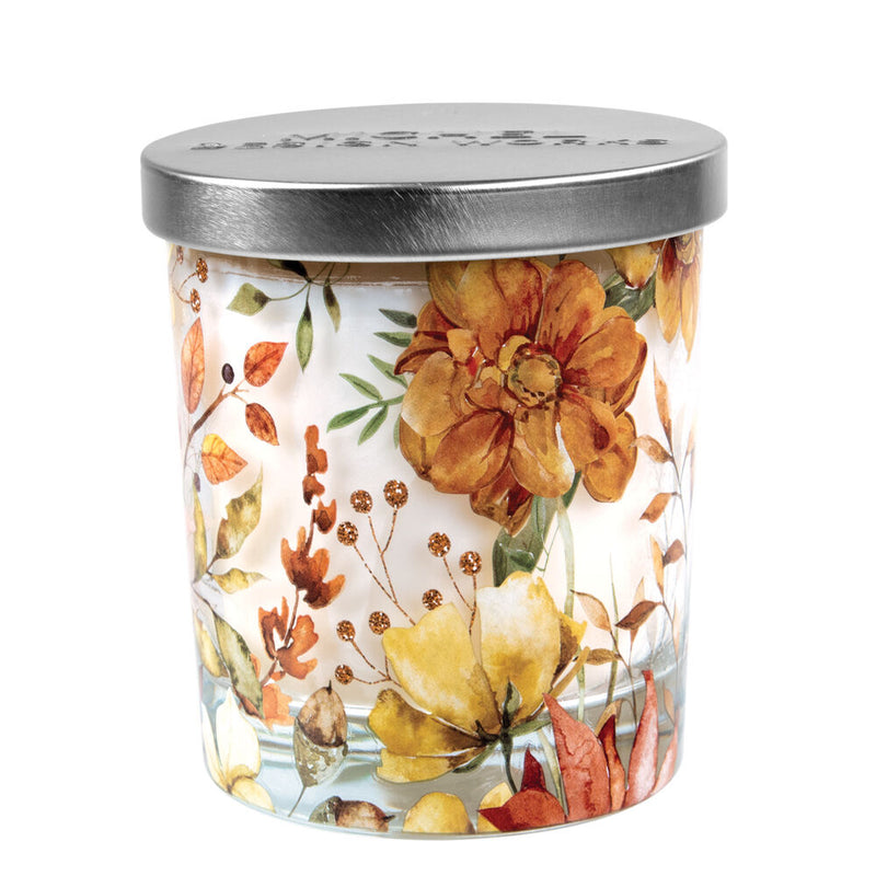Fall Leaves & Flowers Candle with Lid