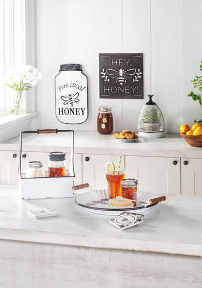 Black & White Enamel Gingham Pie Tin Tray