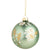 Matte Light Green Glass Ball Ornament with Gold Leaves