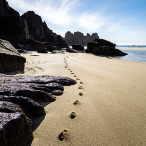 Footsteps on a Beach Greeting Card