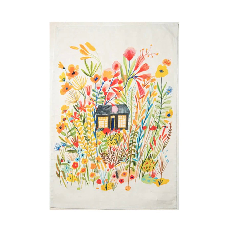 Bon Artis Cotton Tea Towel - Black Cottage | Putti Fine Furnishings 