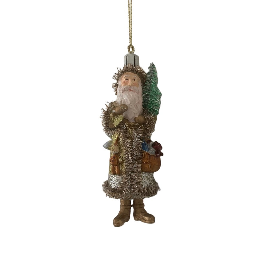 Miniature Gold Belsnickel Santa - Satchel with Toys
