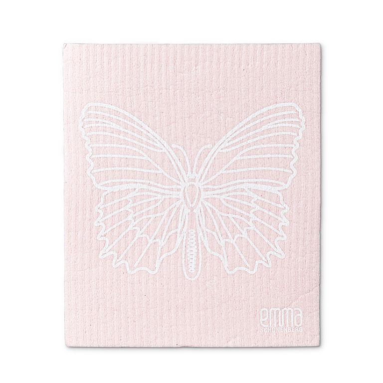 Pink Butterfly Swedish Dish Cloths - Set of 2  | Putti Fine Furnishings 