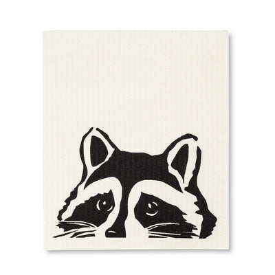 Peeking Raccoon Swedish Dish Cloth - set of 2  | Putti Fine Furnishings Canada