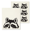 Peeking Raccoon Swedish Dish Cloth - set of 2  | Putti Fine Furnishings Canada