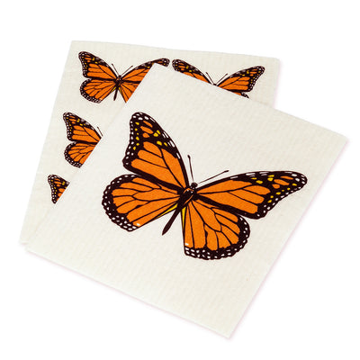 Monarch Butterfly Swedish Dish Cloths - Set of 2 | Putti Fine Furnishings