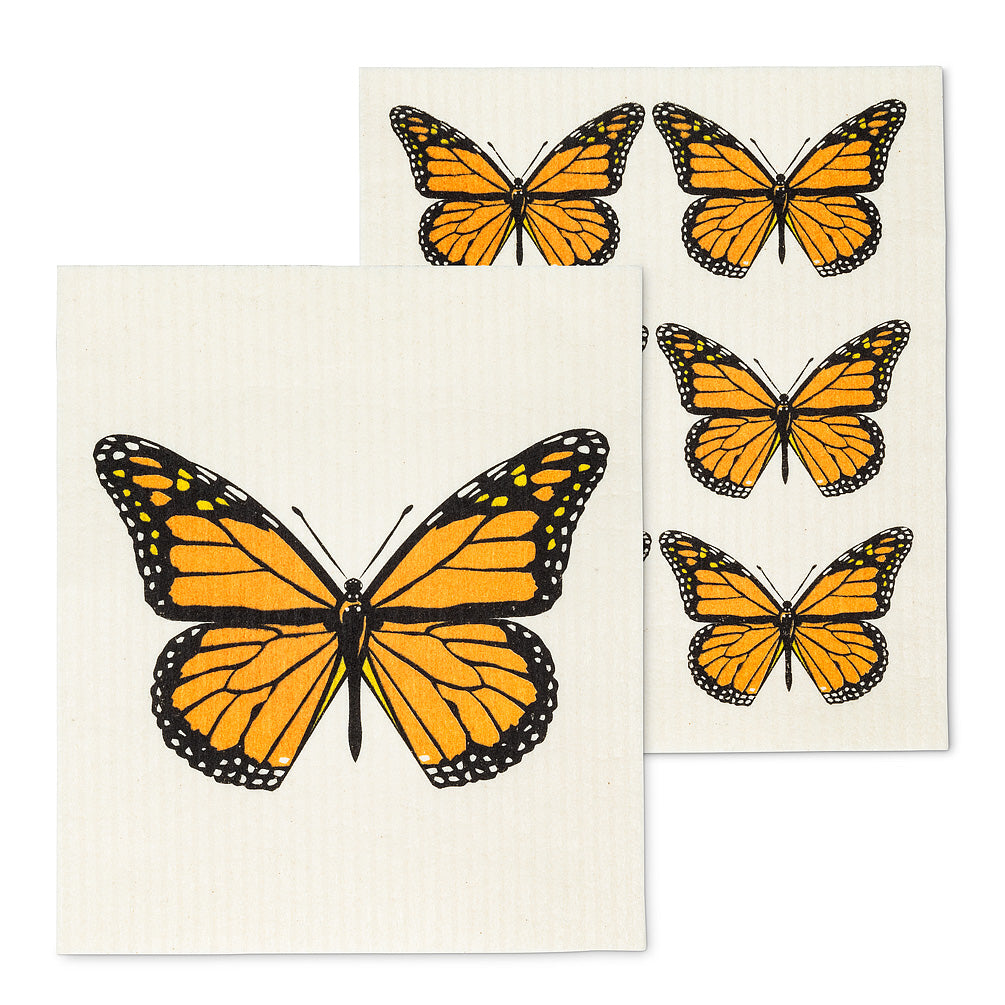 Monarch Butterfly Swedish Dish Cloths - Set of 2 | Putti Fine Furnishings 