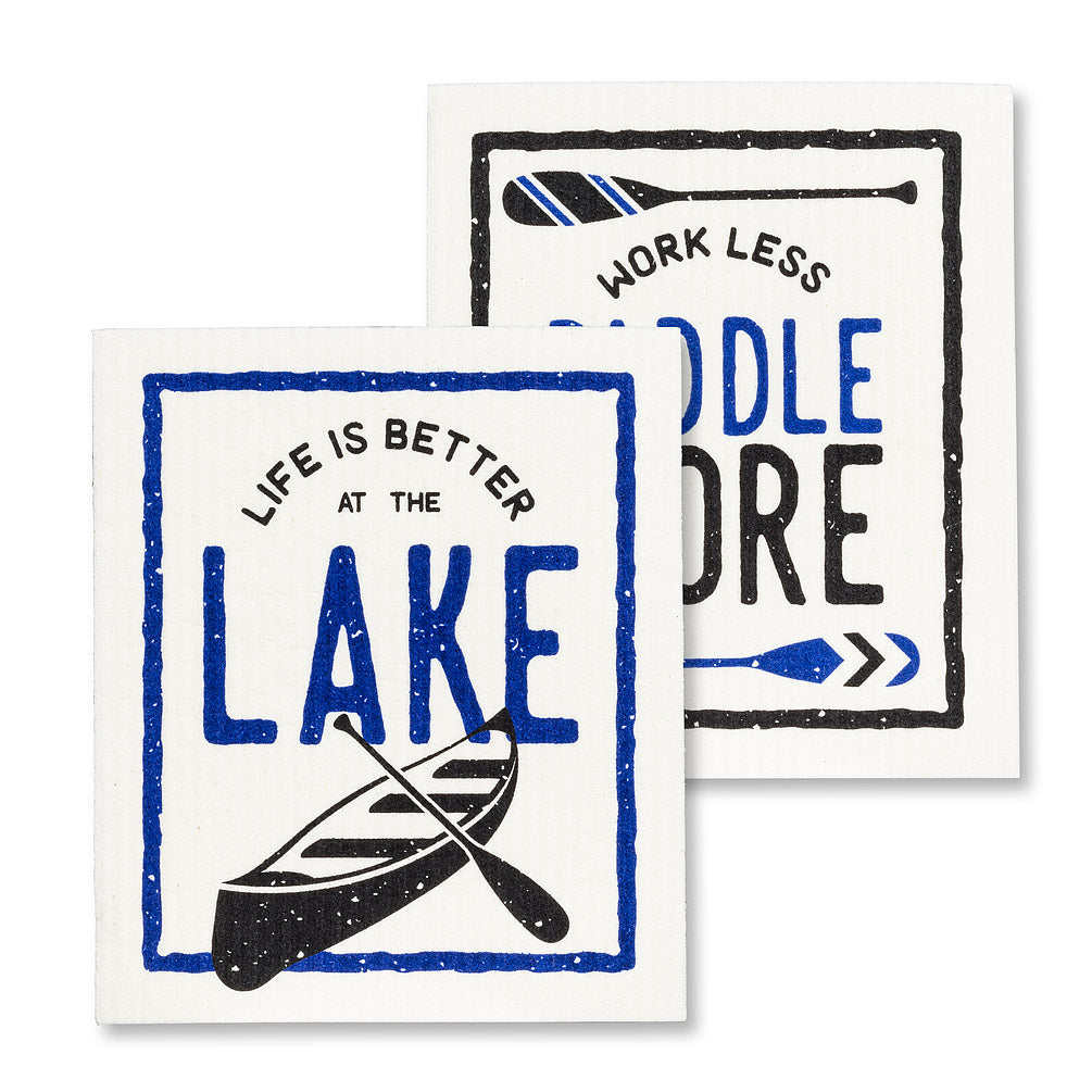 Better at the Lake Swedish Dish Cloths-Set of 2 | Putti Fine Furnishings 