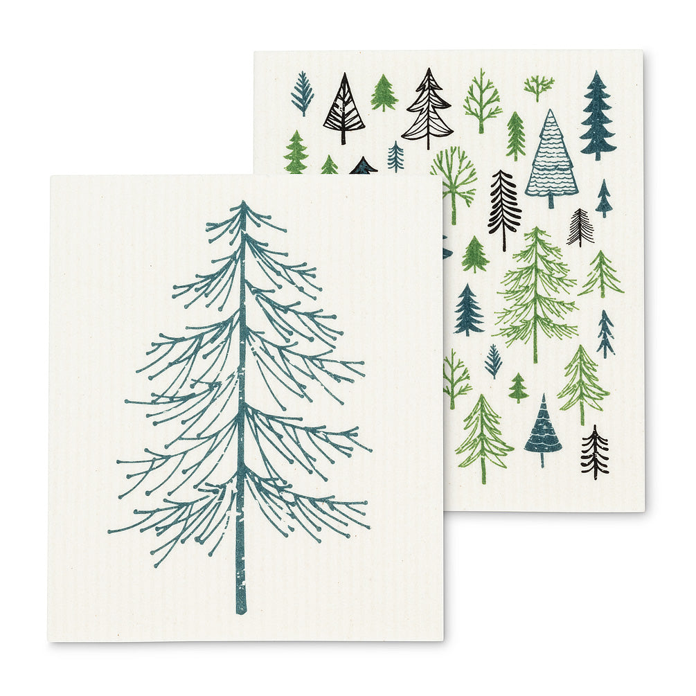 Trees Swedish Dish Cloths-Set of 2  |  Putti Christmas Canada