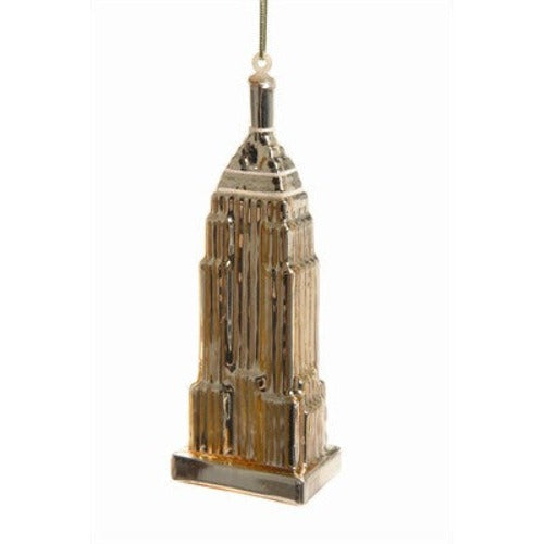 Gold Empire State Building Glass Ornament -  Christmas - TPC-The Pine Center - Putti Fine Furnishings Toronto Canada