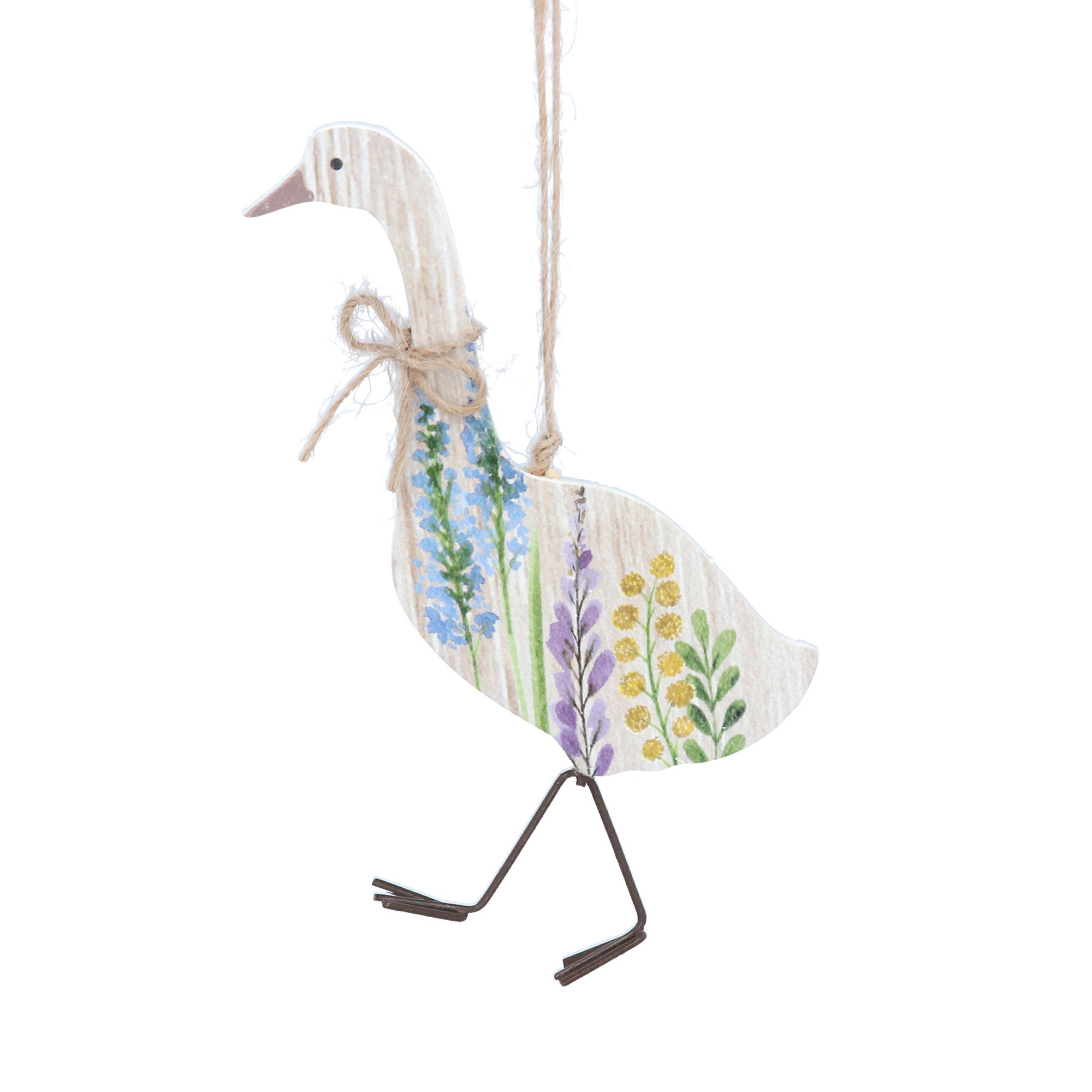 Spring Meadow Flat Wood Goose Ornament