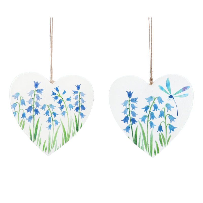 Bluebell Flat Wood Heart Ornament