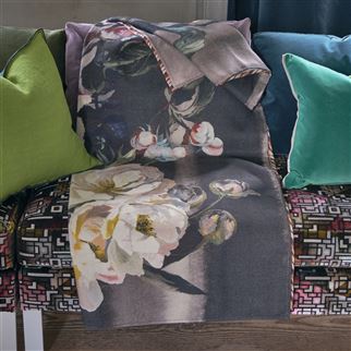 Designers Guild Delft Flower Noir Throw, DG-Designers Guild, Putti Fine Furnishings