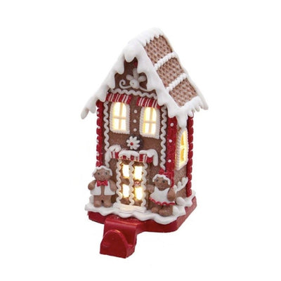 Peppermint Gingerbread House Lighted Stocking Holders