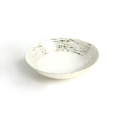 White and Silver Glass Bowl -  Decorative Accessories - PC-Pine Center - Putti Fine Furnishings Toronto Canada