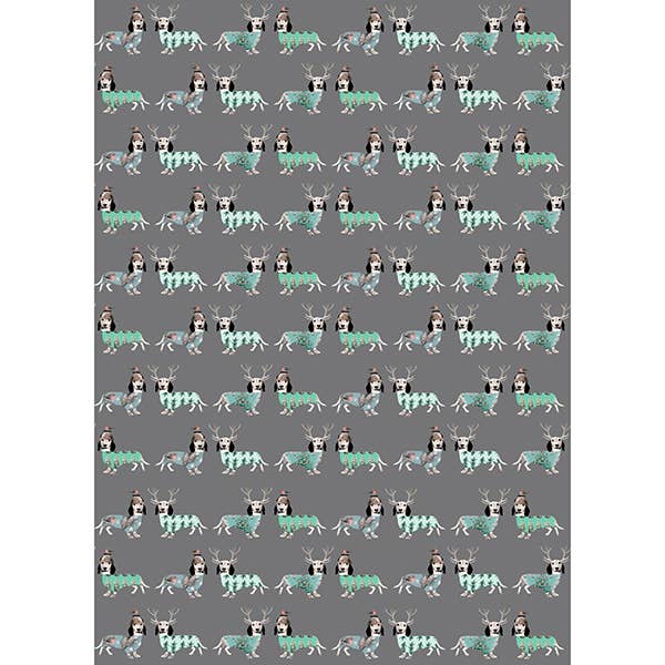 Festive Dogs Christmas Gift Sheet Wrap