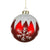 Matte Red Snow Capped Glass Ball Ornament