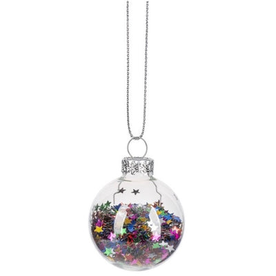 Mini Glitter Star Filled Ornament Set