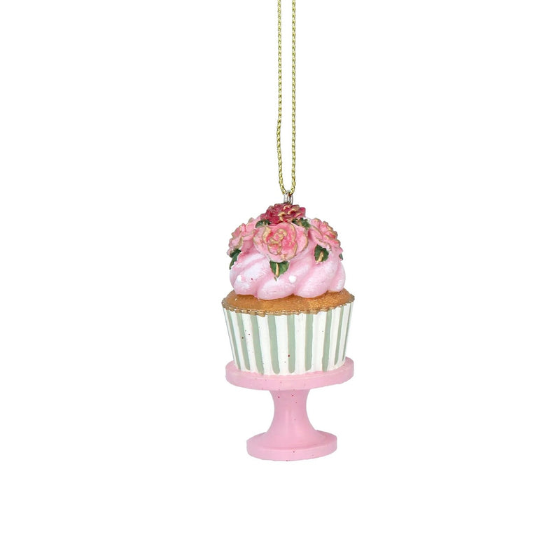 Resin Cake on Stand Ornament  - 4 Assorted