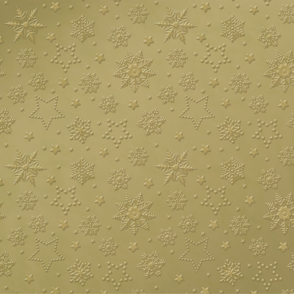 Embossed Winter Flakes Luncheon Napkins - Gold