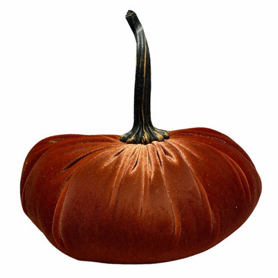 Extra Large Velvet Pumpkin - Rust | Putti Fine Furnishings Canada