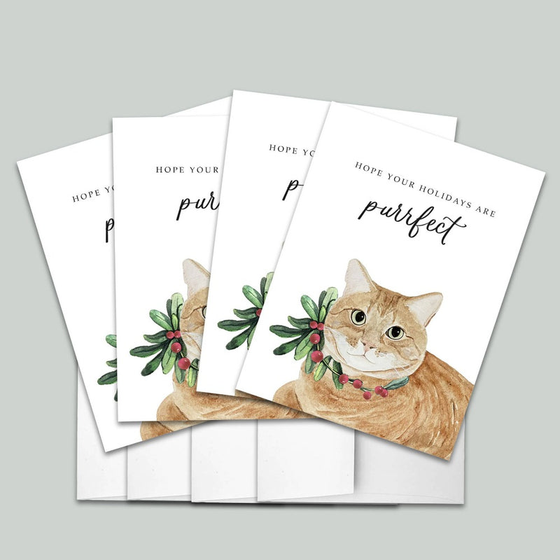 "Hope Your Holidays Are Purrfect" Cat Christmas Cards