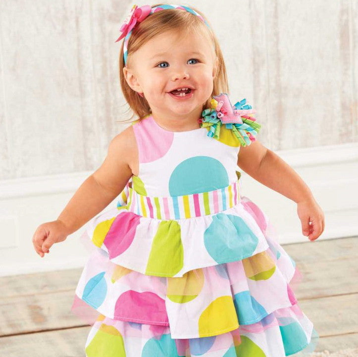  Polka Dot 1st Birthday Girl Dress, MP-Mud Pie, Putti Fine Furnishings