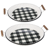 Black & White Enamel Gingham Pie Tin Tray