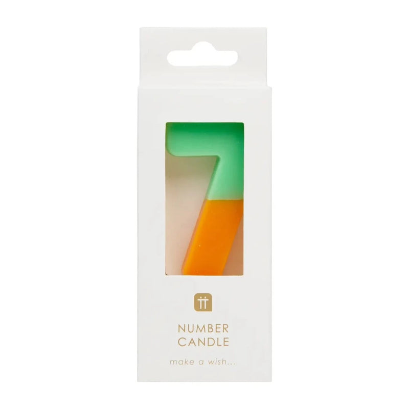 Multicolor Number Candle - Seven