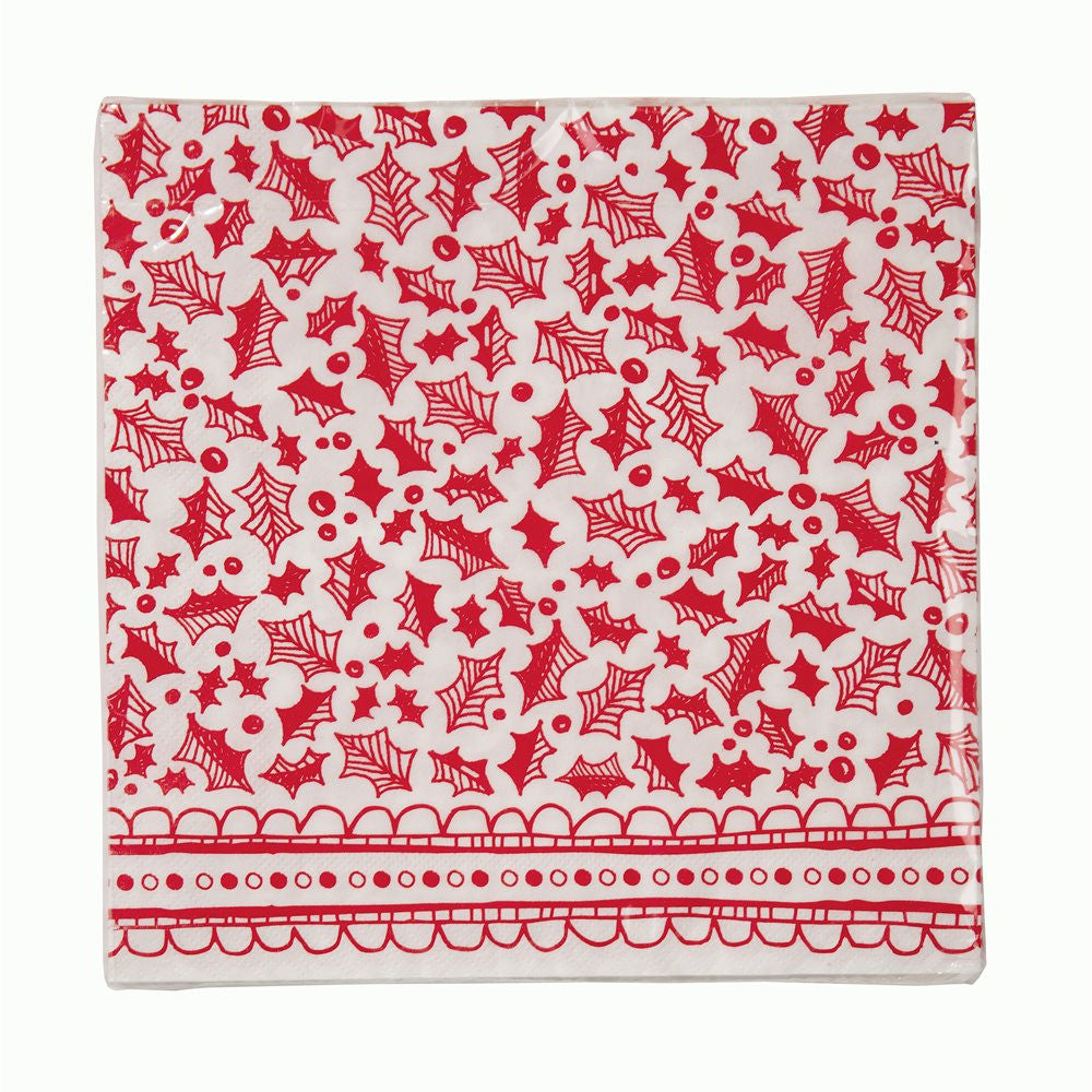  Red & White Christmas Dinner Napkin, TT-Talking Tables, Putti Fine Furnishings