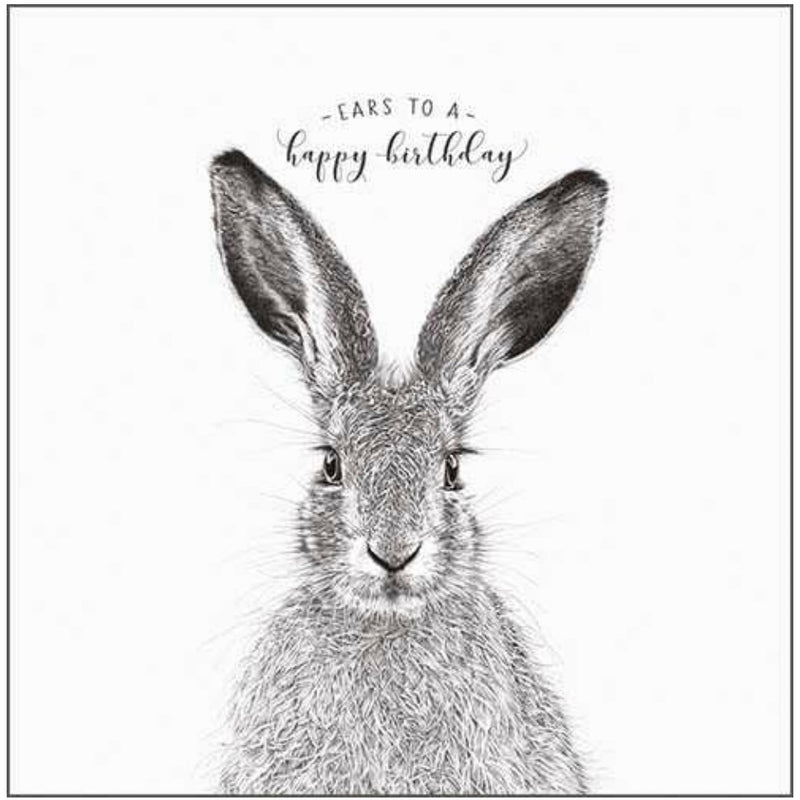"Ears to a Happy Birthday" Hare Greeting Card