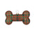 Red and Green Plaid Dog Bone Glass Ornament