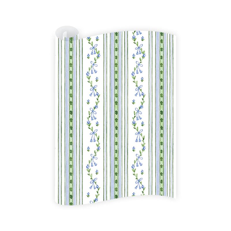 Dogwood Hill Broderie Blue Wrapping Paper Roll | Putti Fine Furnishings 