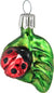 Ladybug on Leaf European Glass Ornament